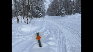 INSANE Snowmobile Trip in a BLIZZARD Munising MI PERFECT TRAILS [upl. by Harri]