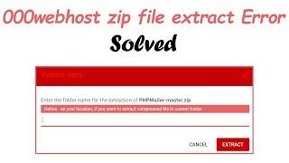 000webhost unzip error solve  Simple Method [upl. by High]