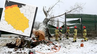 IMGW ostrzega Nadciągają wichury i opady śniegu  sprawdź pilne alerty pogodowe [upl. by Elrod]