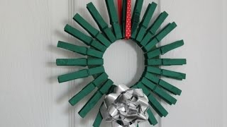 DIY Christmas Clothespin Wreath [upl. by Arak]