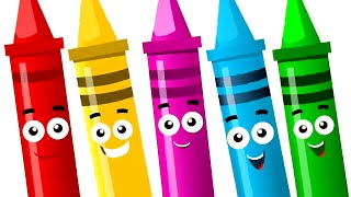 Five Little Crayons Fun Coloring Song and Rhymes for Children [upl. by Cotter]