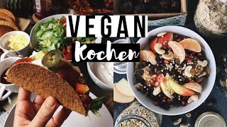 GESUNDES ESSEN ZUBEREITEN » Vegane Tacos Pfannkuchen amp Müsli [upl. by Callida]