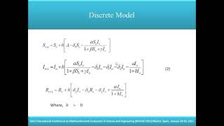 Paper Discrete Type SIR Epidemic Model with Nonlinear Incidence Rate in Presence of Immunity [upl. by Ameline532]