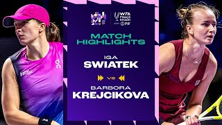 Iga Swiatek vs Barbora Krejcikova  2024 WTA Finals Riyadh Group Stage  Match Highlights [upl. by Keever]