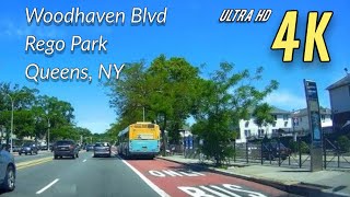 4K Raw Video  Driving on Woodhaven Boulevard in Rego Park Queens  New York City Boroughs [upl. by Knarf205]