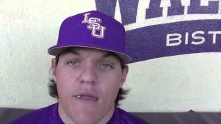 Behind the plate or anywhere else LSU senior Kade Scivicque is ready to chime in this season  Vide [upl. by Notwen]