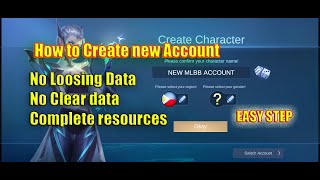 Paano gumawa ng bagong account sa mobile legends  no lossing resources [upl. by Anastasio]