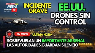 NOTICIAS  GRAVE INCIDENTE EN ESTADOS UNIDOS DRONES SOBREVUELAN POR HORAS UN IMPORTANTE ARSENAL [upl. by Ennayrb830]