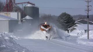 Train Snow Plowing Action in Minnesota [upl. by Enreval362]