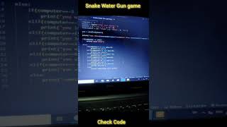 Snake Water Gun Game Code in Python 🐍💧🔫 PythonShorts CodingFun pythonproject [upl. by Wilda]