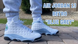 AIR JORDAN 13 RETRO quotBLUE GREYquot 2024 REVIEW amp ON FEET PERFECT WINTER SNEAKER [upl. by Eentrok]