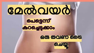 മേൽവയർ പെട്ടെന്ന് കുറച്ചെടുക്കാം ഒരു തവണ ട്രൈ ചെയ്യൂ  Belly fat reduction exercises Malayalam [upl. by Soll]