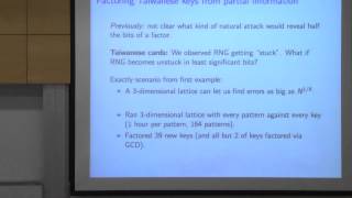 Adventures in PublicKey Cryptanalysis part 3 Nadia Heninger Technion lecture [upl. by Groscr]