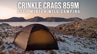 Solo Winter Wild Camping Above The Clouds  Hilleberg Allak 2  Crinkle Crags [upl. by Sillad]