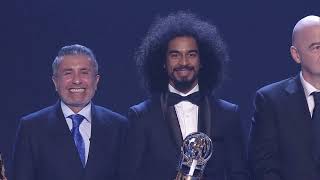 FIFA President Infantino amp Qatars Akram Afif honoured at the AFC Annual Awards in Seoul｜清家貴子｜Japan [upl. by Oniram]