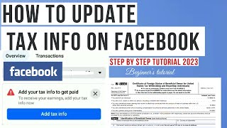 How to Update Tax Info on Facebook Payouts [upl. by Mendelsohn570]