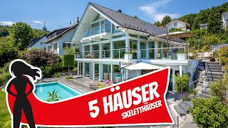 TOP 5 LUXUSHÄUSER mit unglaublichen Glasflächen – LUXUSVILLEN als FACHWERKHAUS  Hausbau Helden [upl. by Nuawad689]