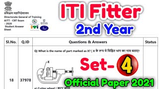 ITI Fitter 2nd Year Question Paper 2022  cbt exam iti 2022 question paper fitter  fitter theory [upl. by Safier]