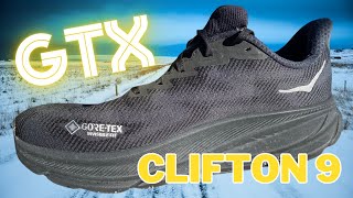 HOKA Clifton 9 GTX  Hokas FIRST amp BEST winter road running shoes [upl. by Annohsak]