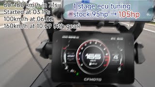 CFMOTO 800MT 60160kmh acceleration 1 stage ECU tuning 105hp [upl. by Aire]