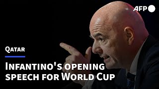 REPLAY  FIFA President Gianni Infantinos Qatar World Cup opening speech in full  AFP [upl. by Nodnerb527]