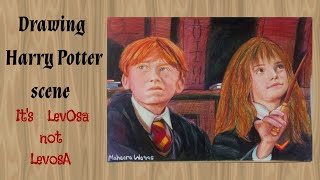 Drawing Harry potter scene Its LeviOsa not LeviosA Drawing [upl. by Attaymik998]