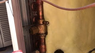 No AC Replacing Leaking Suction Service Valve Core Leak [upl. by Aidne]