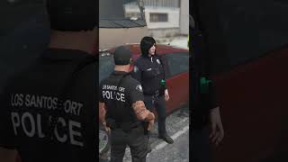 Suspect gets lucky nearmiss with taser shorts lspdfr [upl. by Arvo]