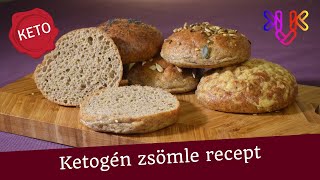 Keto zsömle recept  Ketogén alacsony szénhidráttartalmú zsemle recept 23g szhdb [upl. by Ludovico]