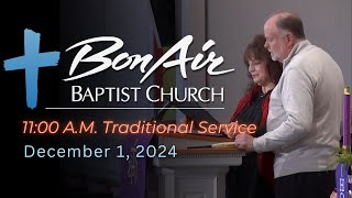 BABC Sanctuary Worship  December 1 2024  1100 AM EST [upl. by Jerad]