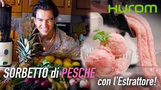 SORBETTO di PESCHE con LESTRATTORE  DELIZIOSO Hurom H330P [upl. by Sumaes]