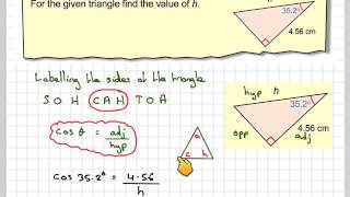 Find the hypotenuse given one side and the angle assessment [upl. by Glynis973]