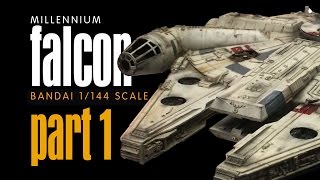 PART 1  MILLENNIUM FALCON Bandai 1144 Scale Build [upl. by Lien]