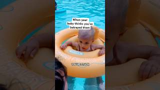 Baby yells at dad fatherhoodmoments swimmingbaby funnybaby talkingbaby [upl. by Elocen517]