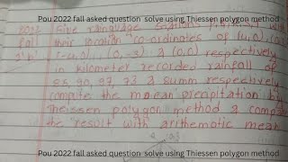 Mean precipitation using Thiessen and Arithmetic Mean methodpou asked question [upl. by Nirred744]