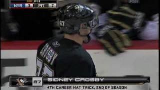 Sidney Crosby Hat Trick on Hat Night 112809 [upl. by Siravat884]