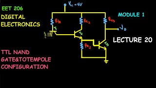 TTLTransistorTransistor Logic Internal diagram of TTL NAND gate Working  KTU  EET 206 [upl. by Botsford]