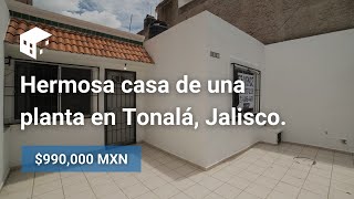 Acogedora casa de una sola planta a unas cuadras del Periférico en Tonalá Jalisco [upl. by Llerehc799]