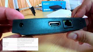 How to add IPTV channels on MAG520  MAG520w3 review [upl. by Retsevel]