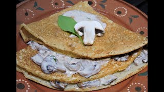 Crepas de champiñones queso y albahaca RecetasdeLuzMa [upl. by Huberman]