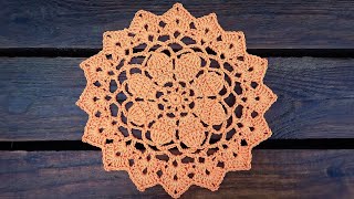 Easy Crochet Anemone Flower Doily Tutorial [upl. by Yoho]