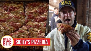 Barstool Pizza Review  Sicilys Pizzeria Detroit MI [upl. by Aicatsanna824]