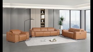 DivanItalia 9762 6Piece Leather Power Reclining Sofa Set with 5 Power Recliners  Product Video [upl. by Eenel892]