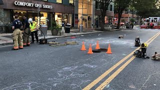 Downtown Bethesda restaurants evacuated for potential gas leak [upl. by Asilaj]