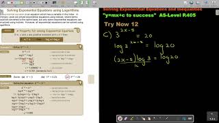 9 12 Solving Exponential Equations and Inequalities Part 1 [upl. by Botti]