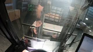 5ton forklift POV Unloading full trailer with melamine shelfs again [upl. by Souvaine45]