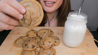 ASMR MILK amp FRESH CHOCOLATE CHIP COOKIES NO TALKING [upl. by Yeltsew]