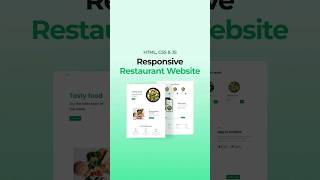 Responsive Restaurant Website Using HTML CSS And JavaScript [upl. by Ahsinyar]