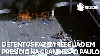 Detentos fazem rebelião em presídio na Grande São Paulo [upl. by Notrab]