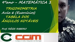 9ano  TRIGONOMETRIA  AULA 6  ÂNGULOS NOTÁVEIS  EXERCÍCIOS  Matemática 1 Prof Régis Ribeiro [upl. by Etireuqram754]